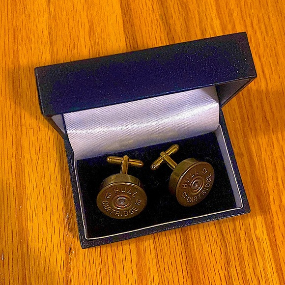 Gold Plated Recycled Shotgun Shell Cartridge Cufflinks